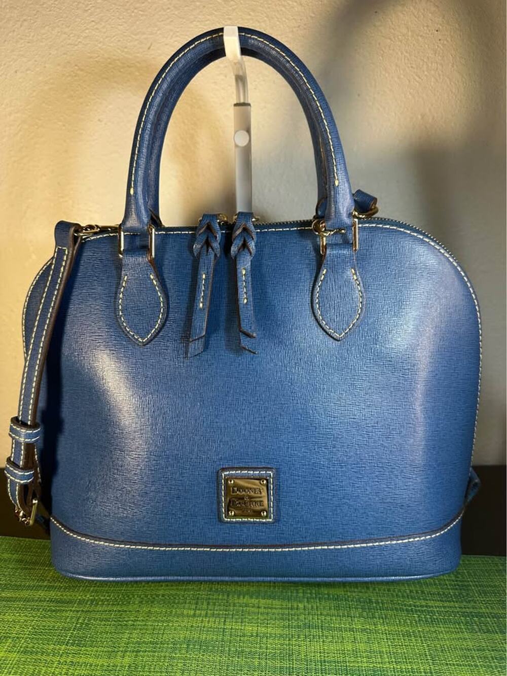Dooney & Bourke Saffiano Domed Zip Satchel - Marine Blue / Denim
